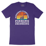 Weekend Forecast Fishing with a Chance of Drinking Short Sleeve Tee - Team Purple