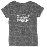 Weekend Hooker Ladies Curvy Tee - Black Leopard