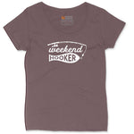 Weekend Hooker Ladies Curvy Tee - Sangria Blackout