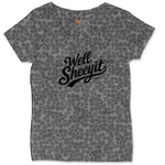 Well Sheeyit Ladies Curvy Tee - Black Leopard