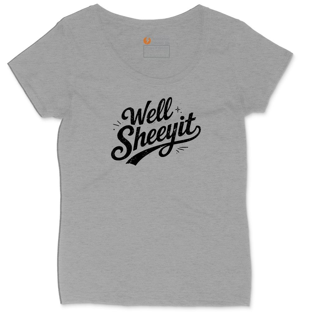 Well Sheeyit Ladies Curvy Tee - Granite Heather