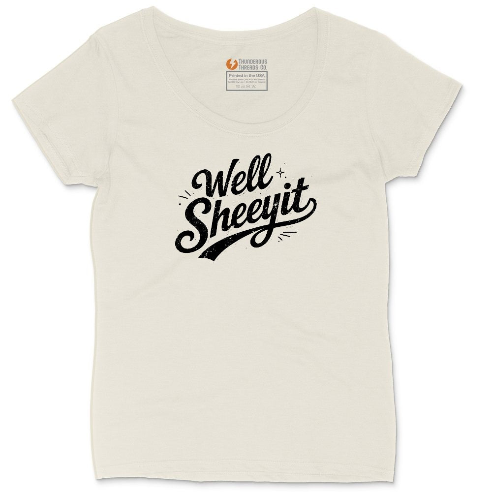 Well Sheeyit Ladies Curvy Tee - Natural Heather