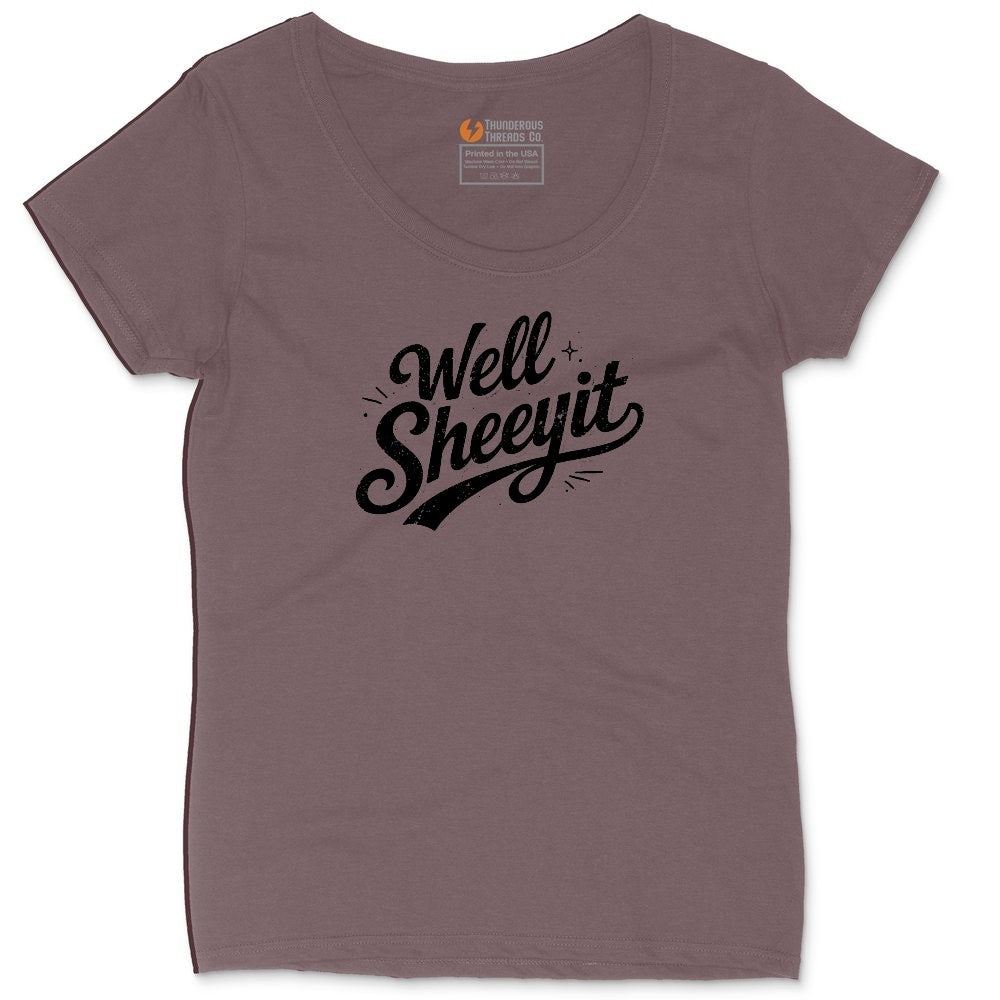 Well Sheeyit Ladies Curvy Tee - Sangria Blackout