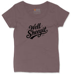 Well Sheeyit Ladies Curvy Tee - Sangria Blackout