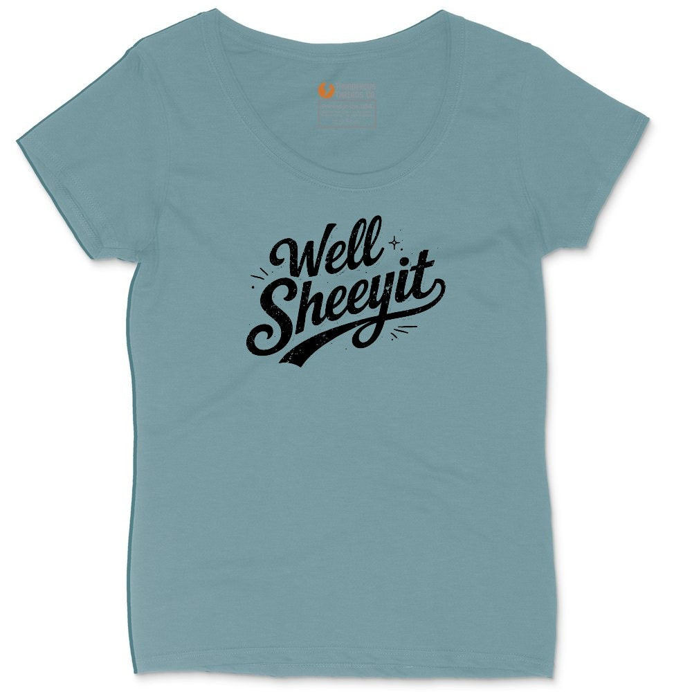 Well Sheeyit Ladies Curvy Tee - Surf Blackout