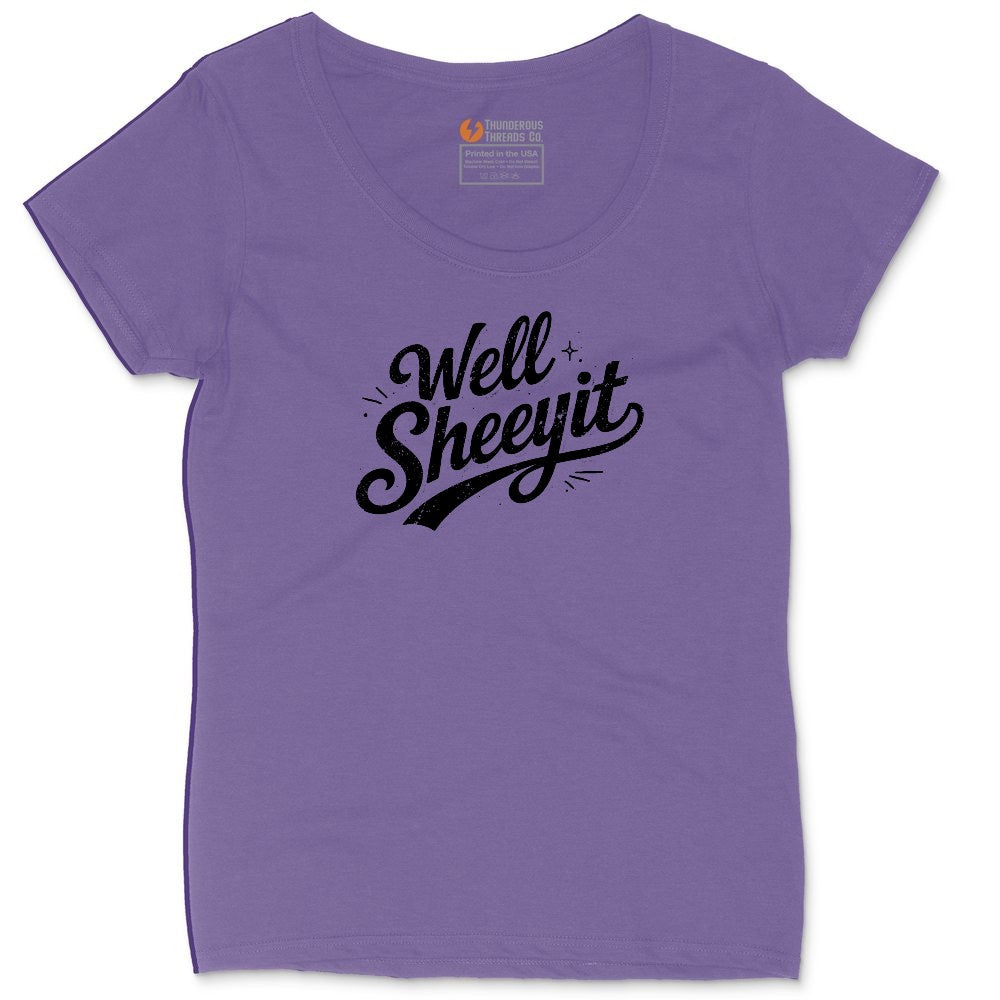 Well Sheeyit Ladies Curvy Tee - Vintage Purple