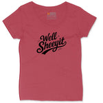 Well Sheeyit Ladies Curvy Tee - Vintage Red