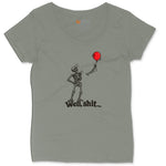 Well Shit Halloween Skeleton Design Ladies Curvy Tee - Bamboo Blackout