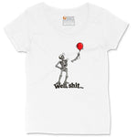 Well Shit Halloween Skeleton Design Ladies Curvy Tee - White