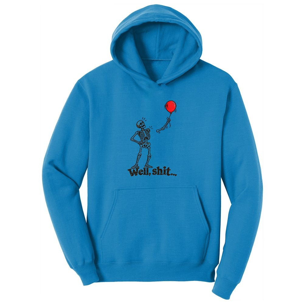 Well Shit Halloween Skeleton Design Ladies Hoodie - Sapphire