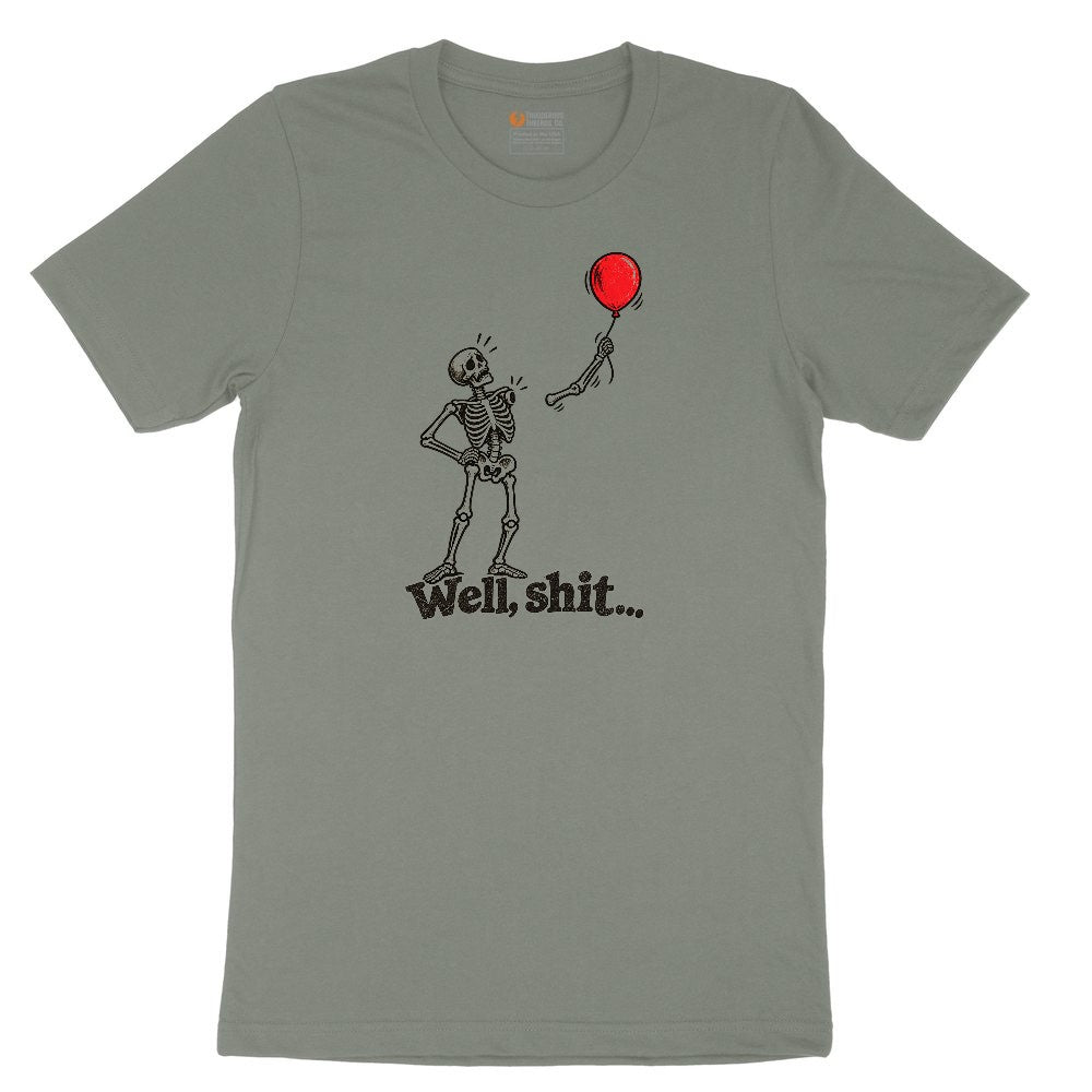Well Shit Halloween Skeleton Design Ladies Short Sleeve Tee - Bamboo Blackout