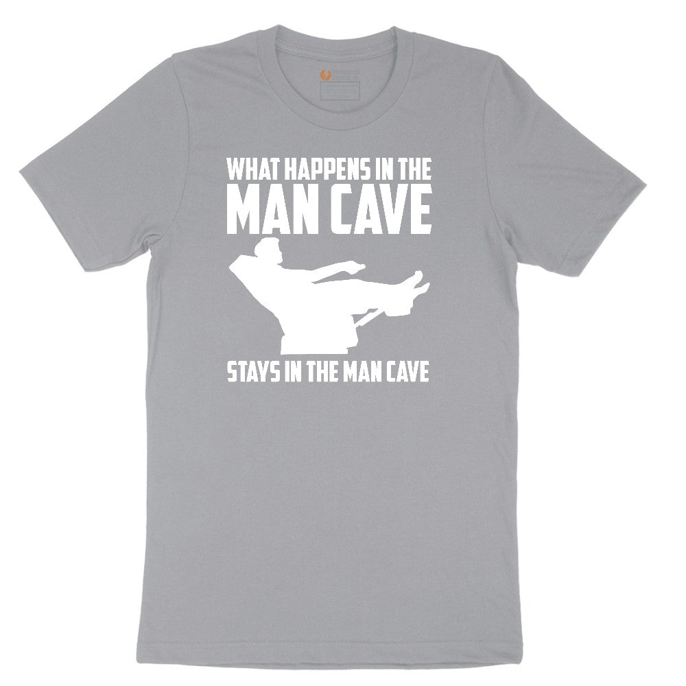What Happens in the Man Cave Stays in the Man Cave Short Sleeve Tee - Athletic Heather Grey