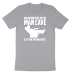 What Happens in the Man Cave Stays in the Man Cave Short Sleeve Tee - Athletic Heather Grey