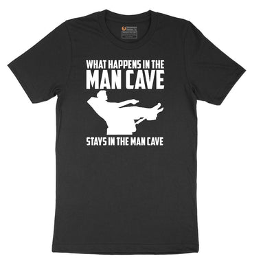 What Happens in the Man Cave Stays in the Man Cave Short Sleeve Tee - Jet Black