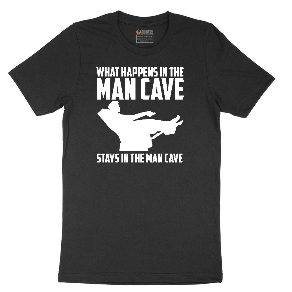 What Happens in the Man Cave Stays in the Man Cave Short Sleeve Tee - Jet Black