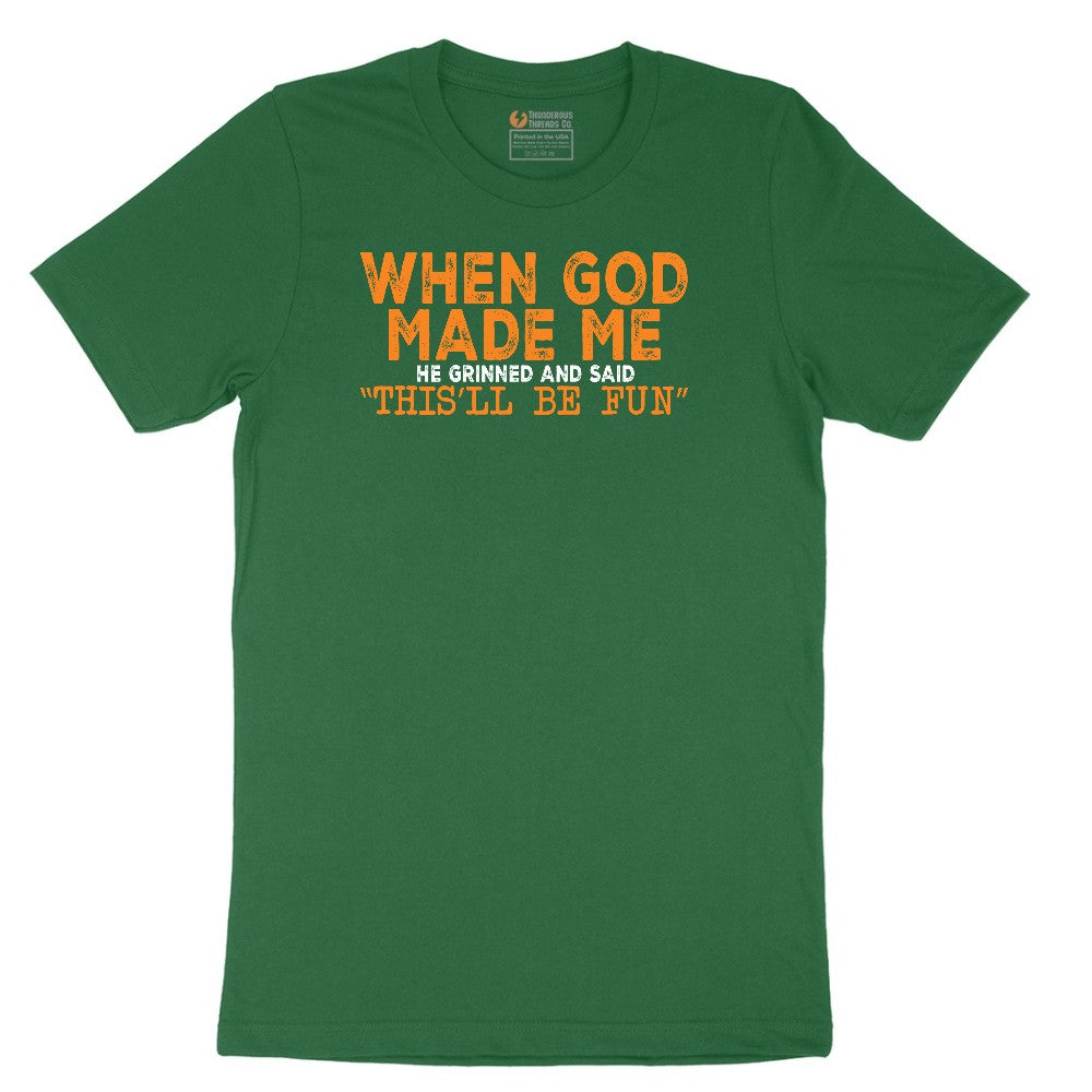 When God Made Me Short Sleeve Tee - Athletic Kelly