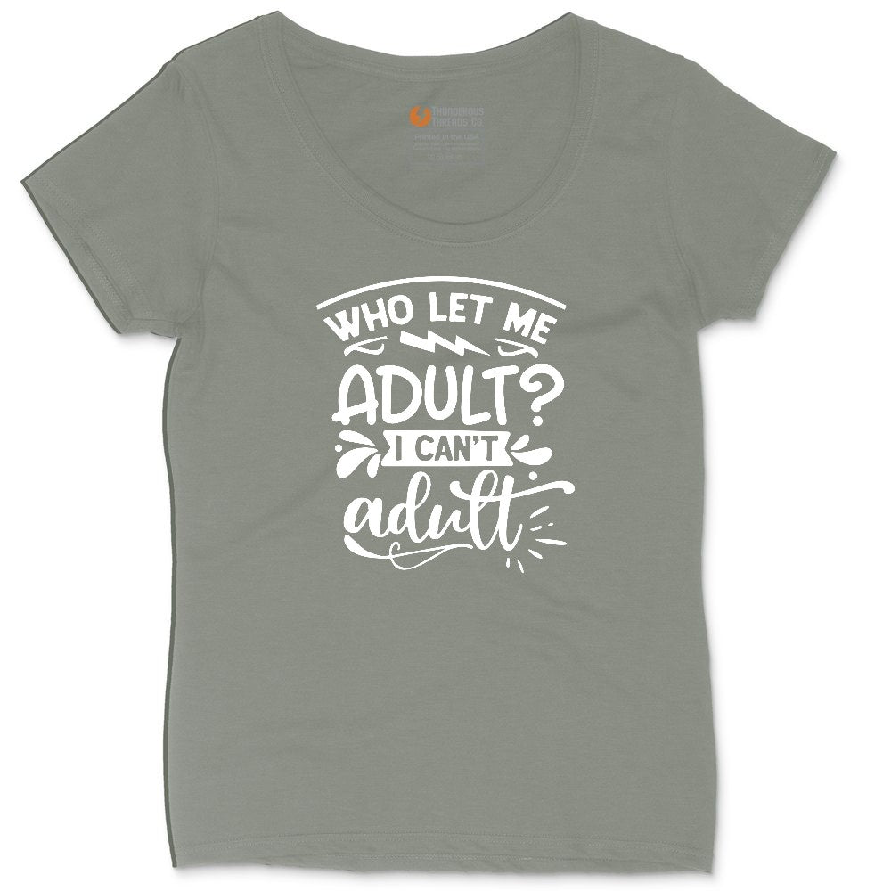 Who Let Me Adult Ladies Curvy Tee - Bamboo Blackout