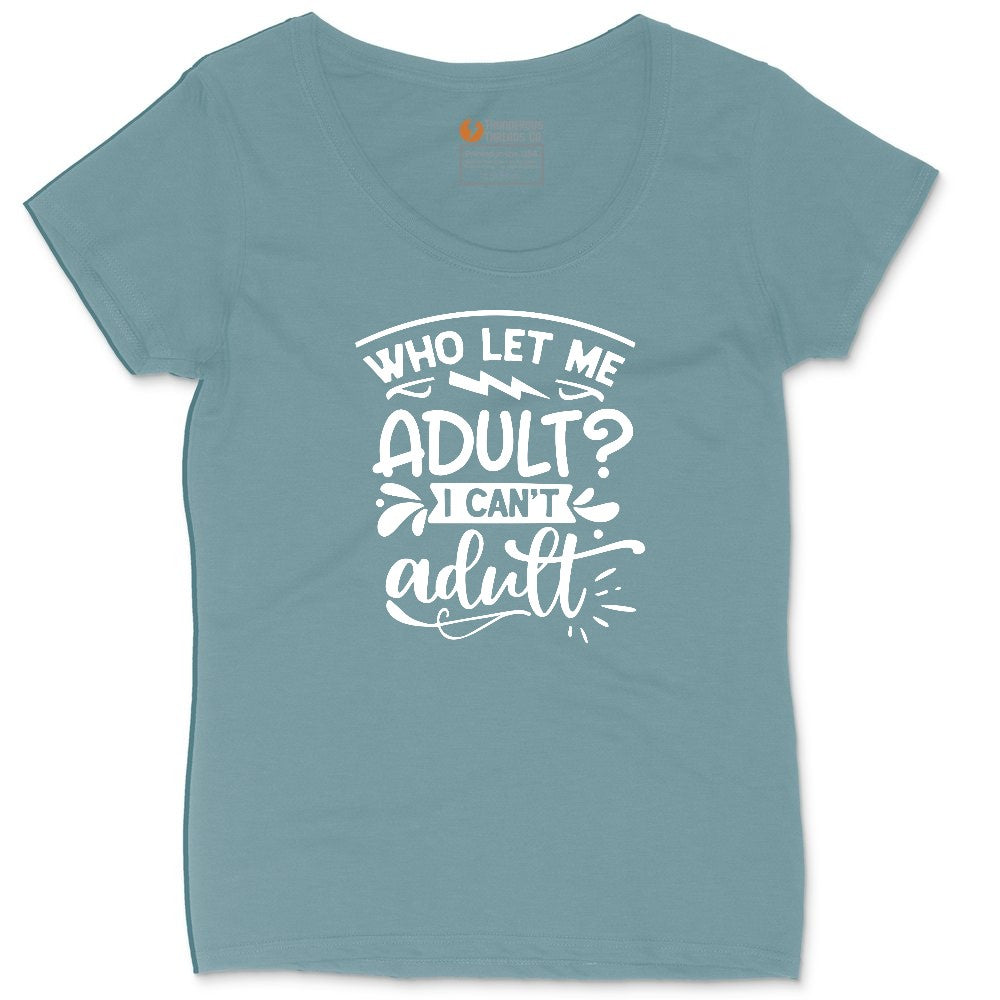 Who Let Me Adult Ladies Curvy Tee - Surf Blackout