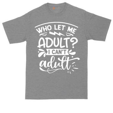 Who Let Me Adult tall t-shirt for men in Heather Navy