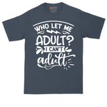 Who Let Me Adult tall t-shirt for men in Heather Navy