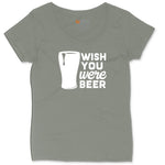 Wish You Were Beer Ladies Curvy Tee - Bamboo Blackout