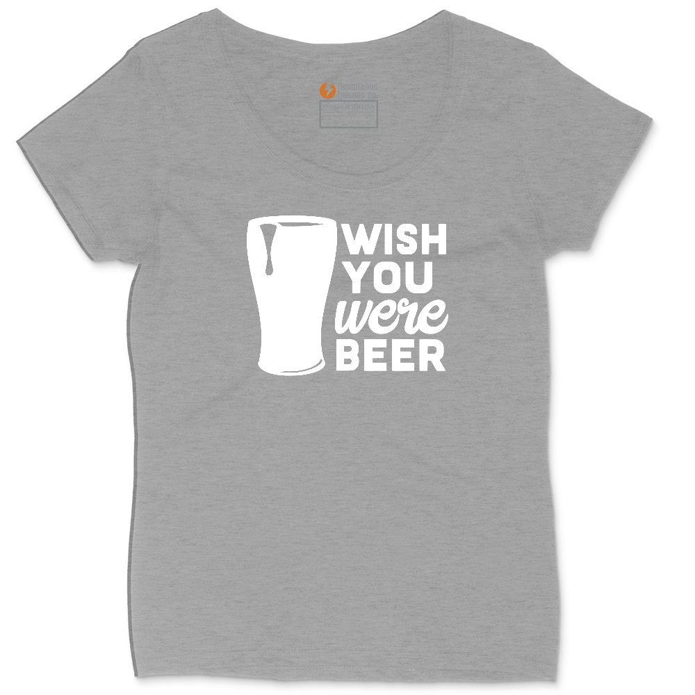 Wish You Were Beer Ladies Curvy Tee - Granite Heather