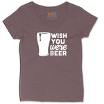 Wish You Were Beer Ladies Curvy Tee - Sangria Blackout