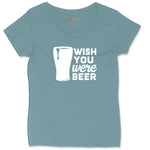 Wish You Were Beer Ladies Curvy Tee - Surf Blackout