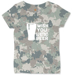 Wish You Were Beer Ladies Curvy Tee - Vintage Camo