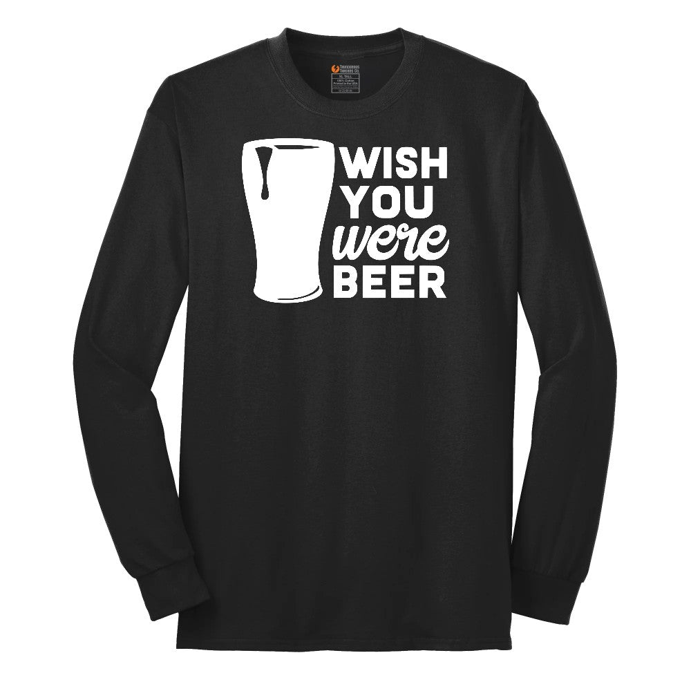 Wish You Were Beer Long Sleeve Tee - Jet Black