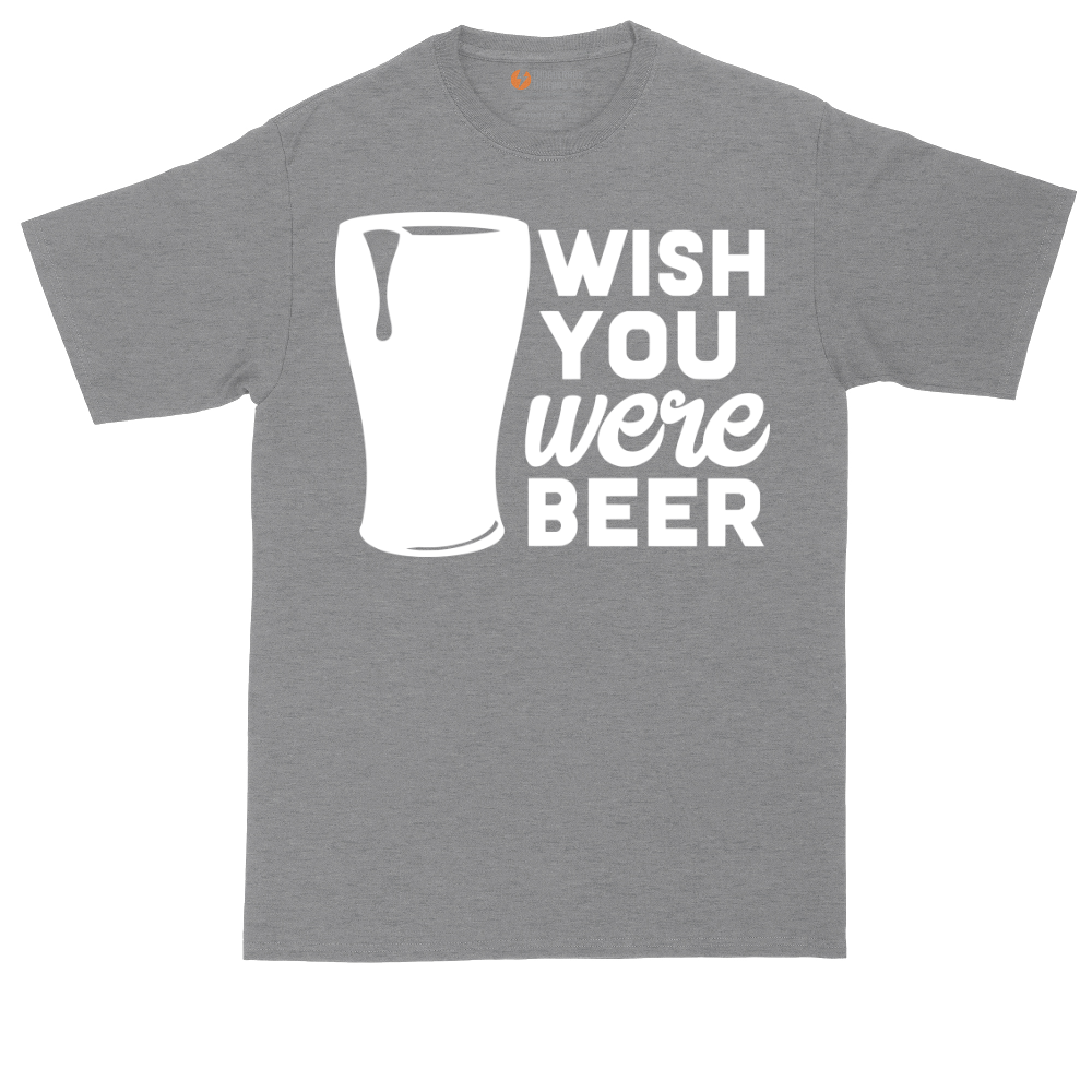 Wish You Were Beer tall t-shirt for men in Athletic Heather
