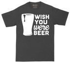Wish You Were Beer tall t-shirt for men in Dark Heather Grey