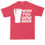 Wish You Were Beer tall t-shirt for men in Heather Red
