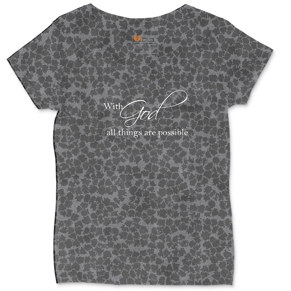 With God All Things are Possible Ladies Curvy Tee - Black Leopard