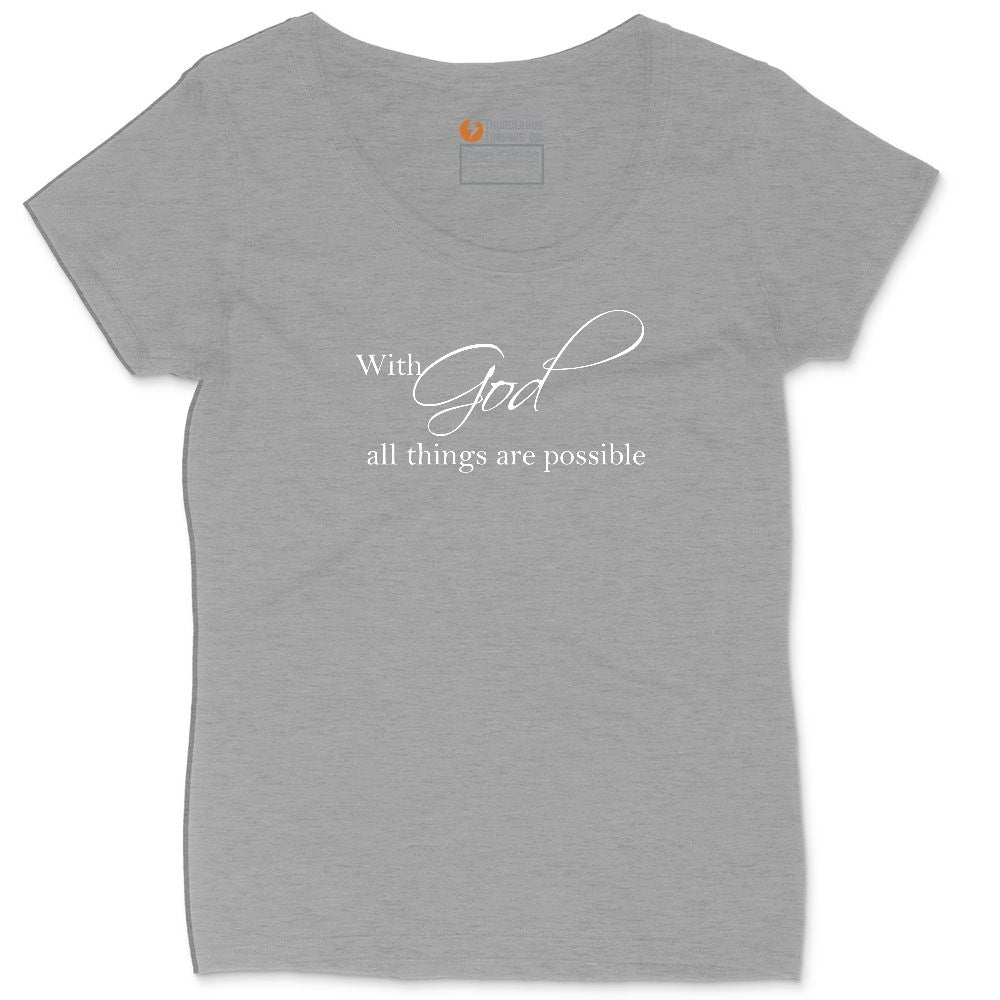 With God All Things are Possible Ladies Curvy Tee - Granite Heather