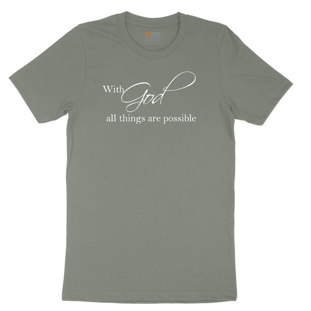 With God All Things are Possible Ladies Short Sleeve Tee - Bamboo Blackout