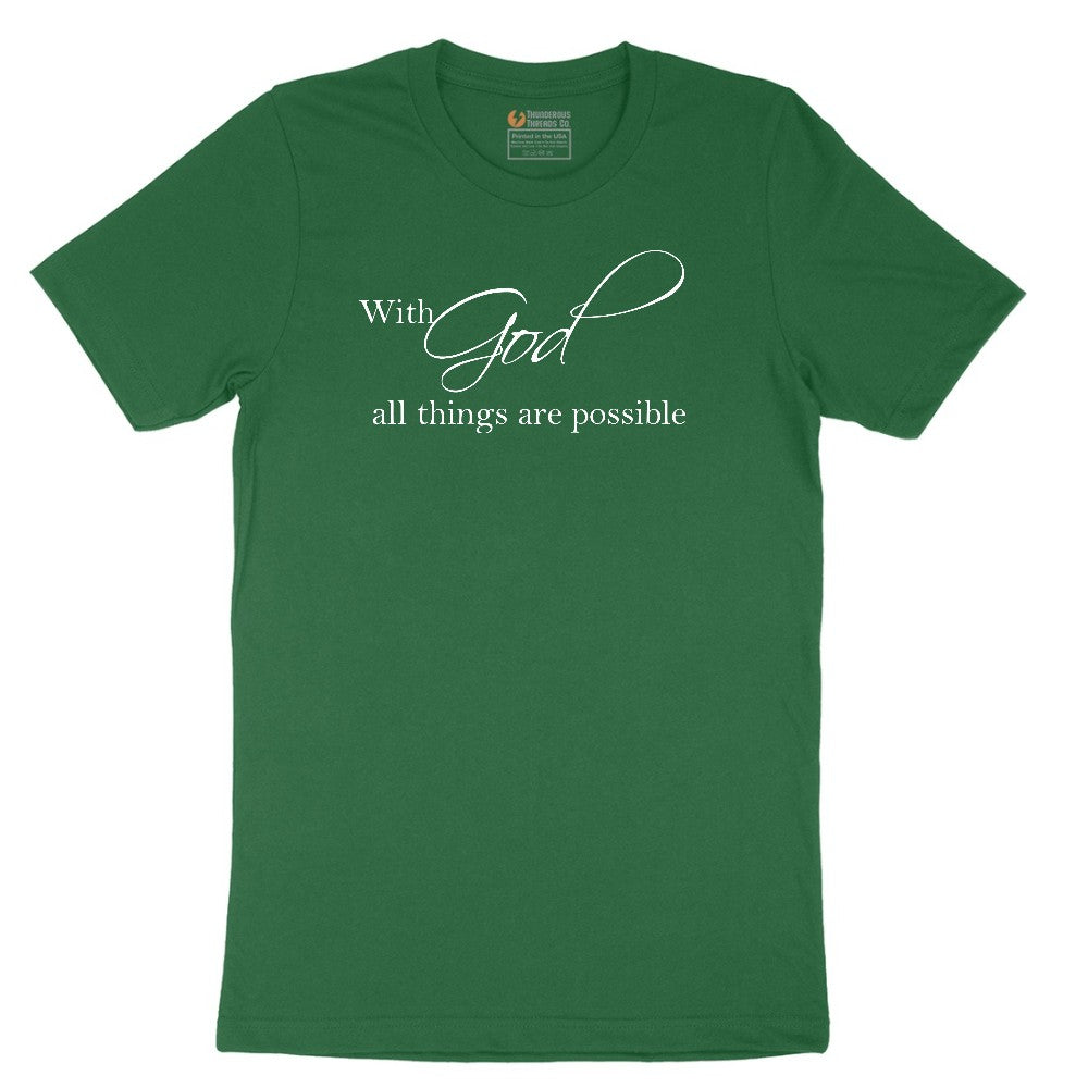 With God All Things are Possible Short Sleeve Tee - Athletic Kelly