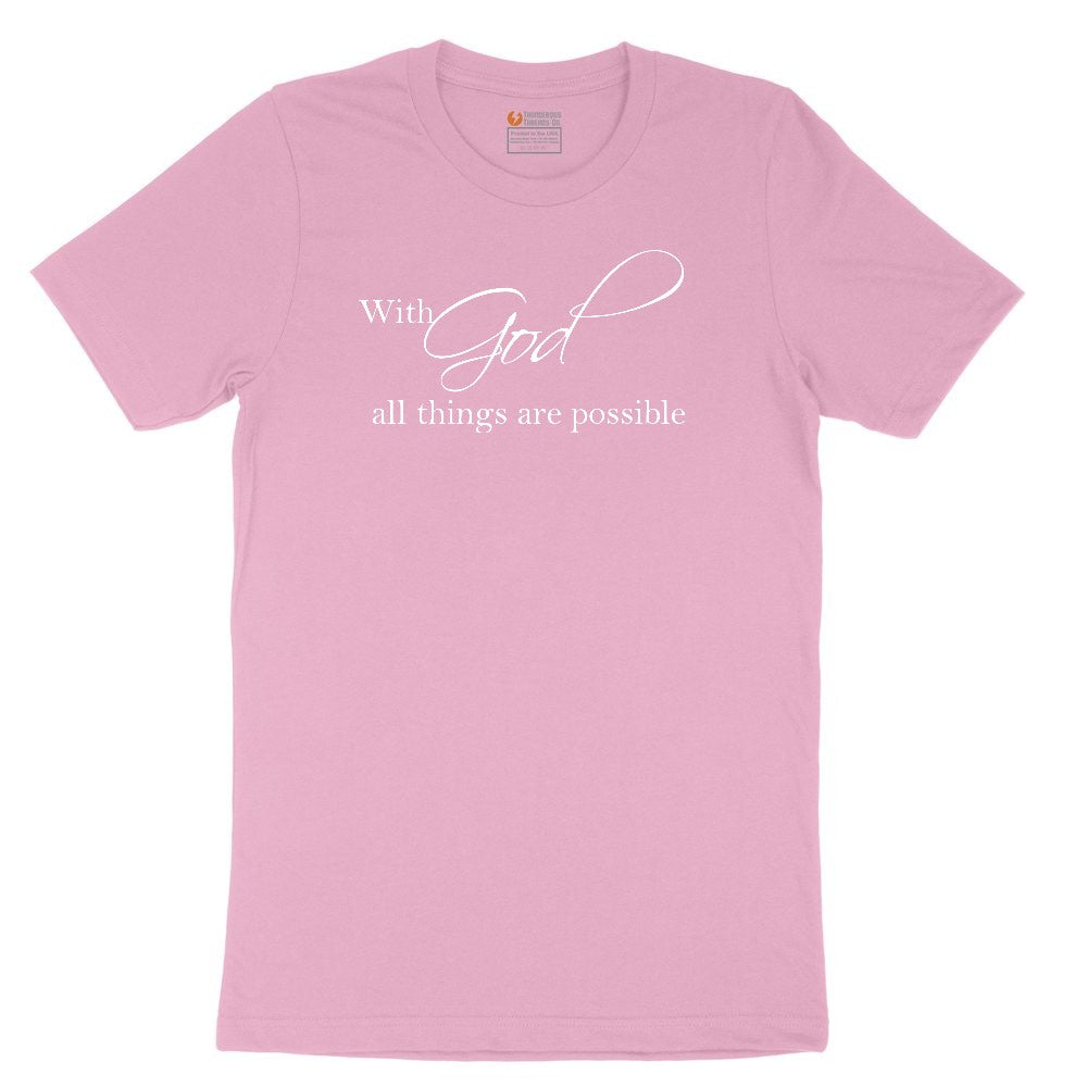 With God All Things are Possible Toddler Short Sleeve Tee - Candy Pink