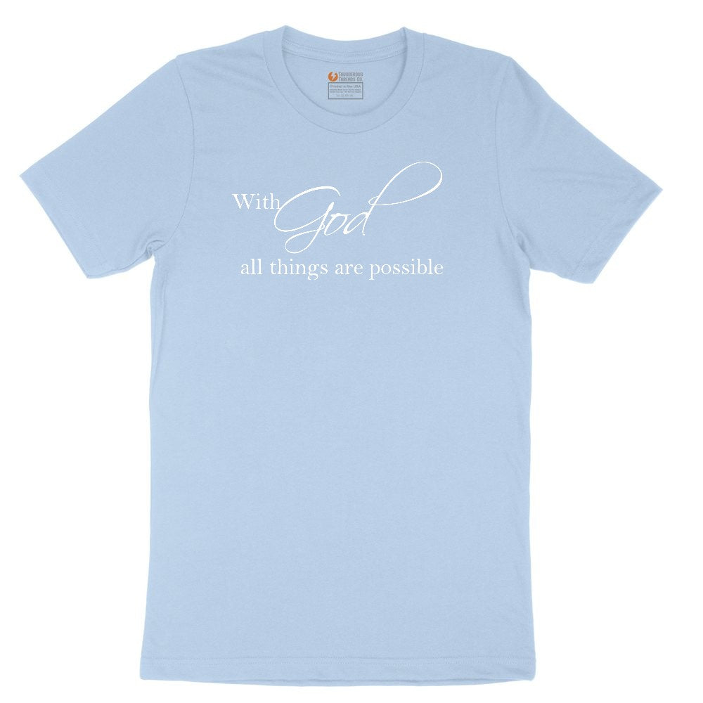 With God All Things are Possible Toddler Short Sleeve Tee - Light Blue