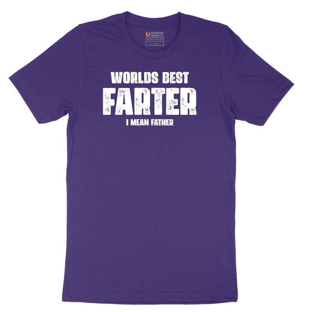 Worlds Best Farter I Mean Father Short Sleeve Tee - Team Purple