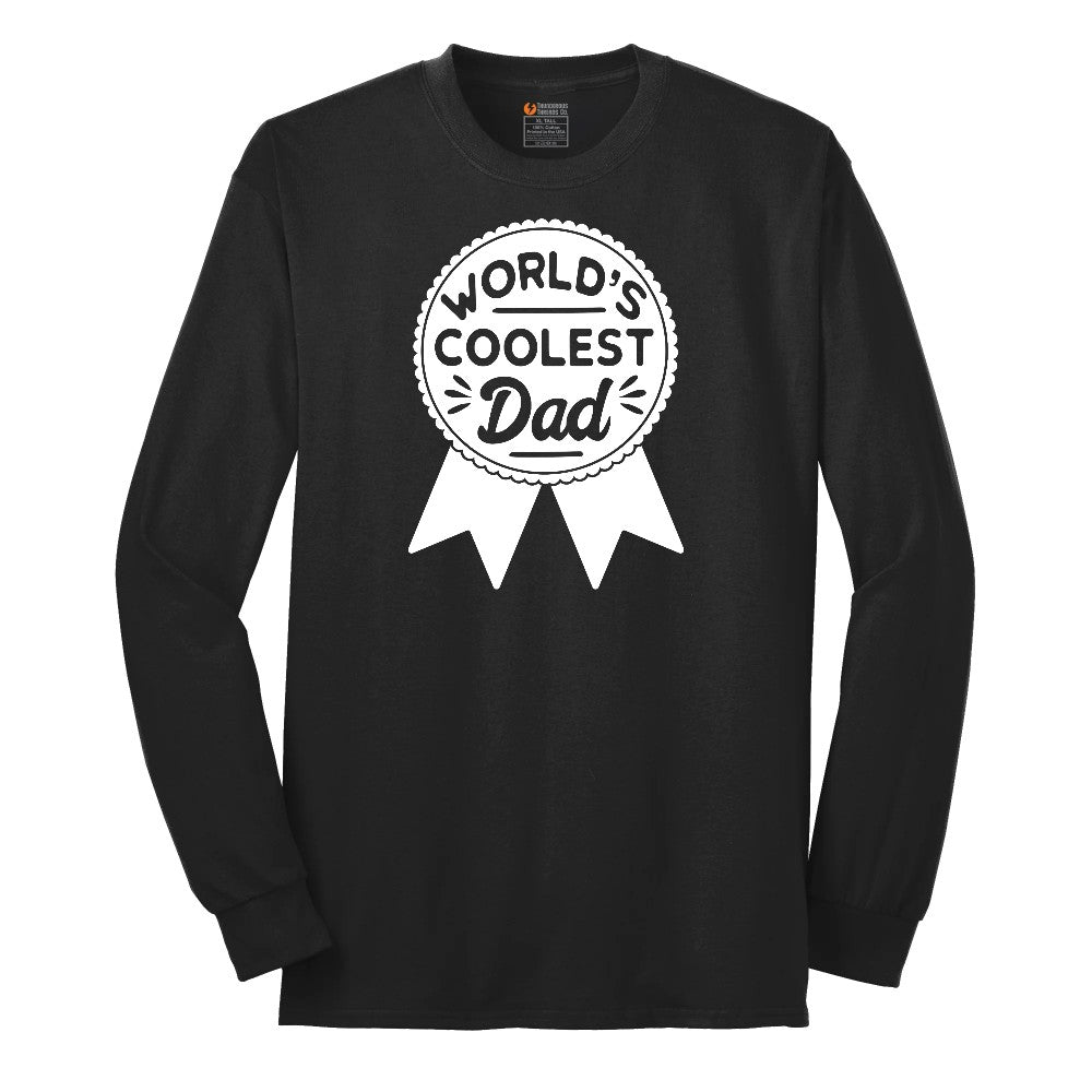 Worlds Coolest Dad Long Sleeve Tee - Jet Black