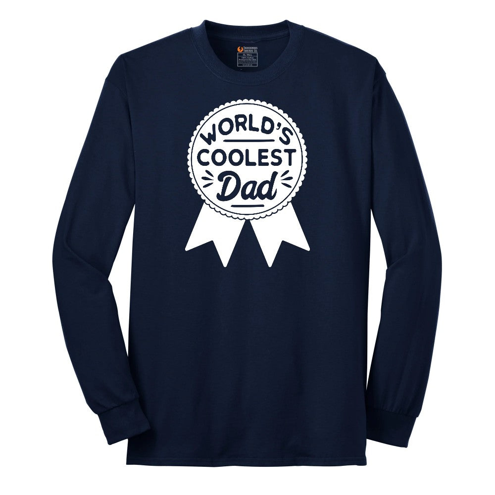 Worlds Coolest Dad Long Sleeve Tee - Navy