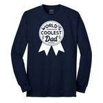 Worlds Coolest Dad Long Sleeve Tee - Navy