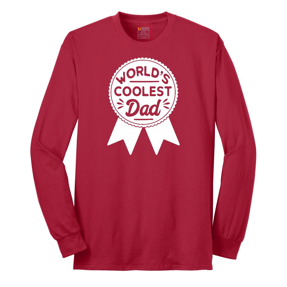 Worlds Coolest Dad Long Sleeve Tee - Red