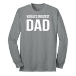 Worlds Greatest Dad Long Sleeve Tee - Athletic Grey