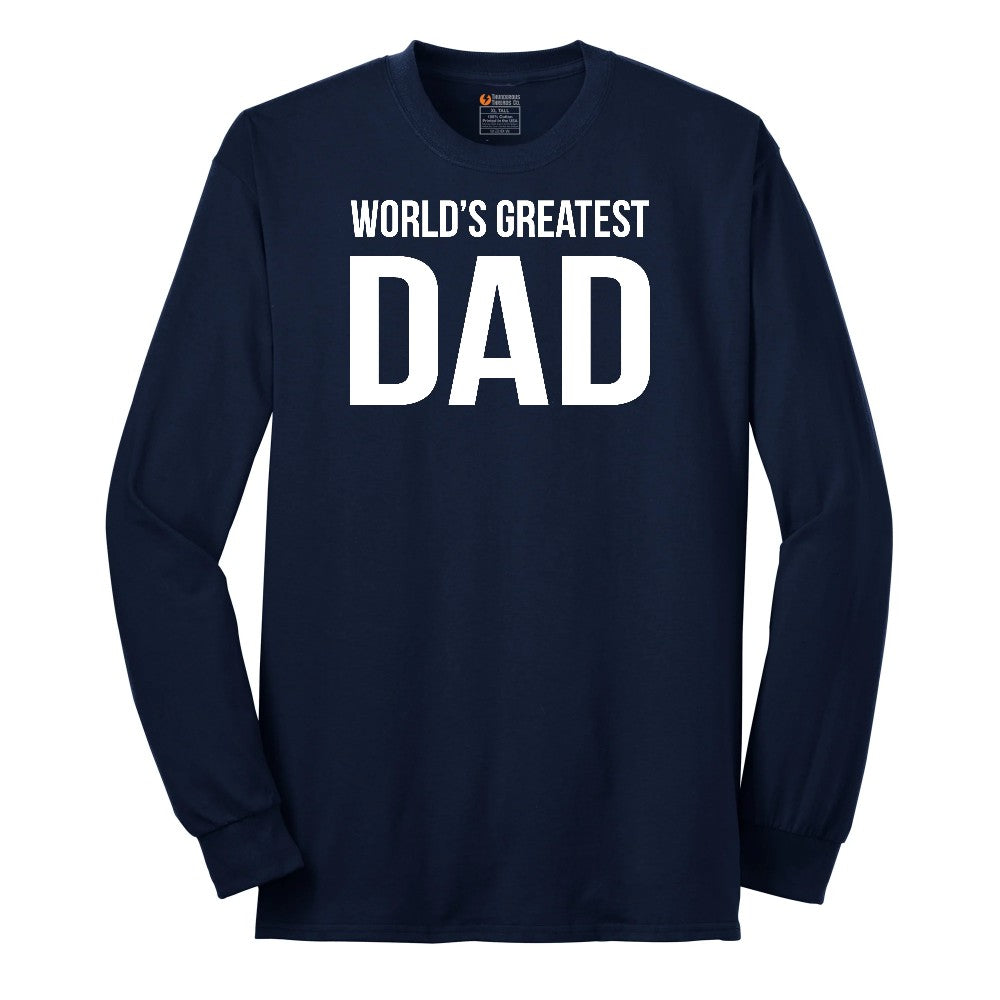 Worlds Greatest Dad Long Sleeve Tee - Navy