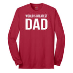 Worlds Greatest Dad Long Sleeve Tee - Red