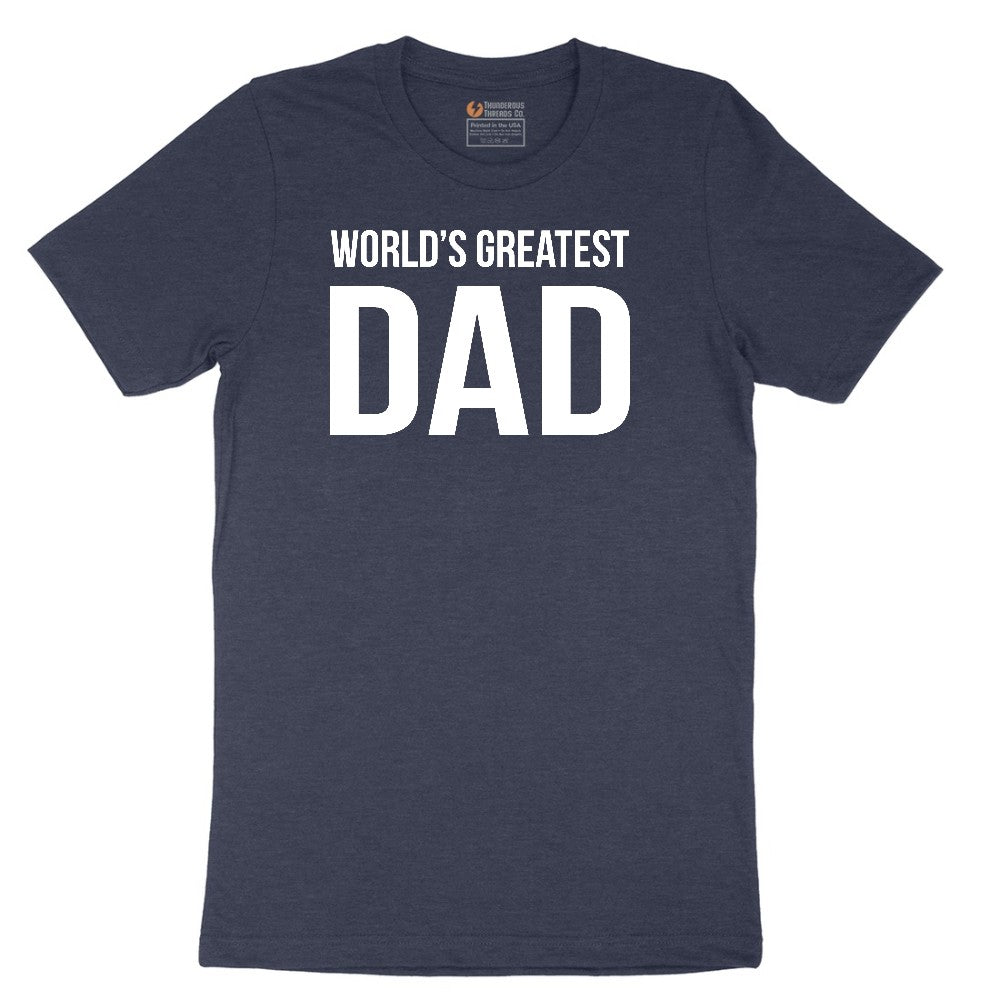Worlds Greatest Dad Short Sleeve Tee - Heather Navy