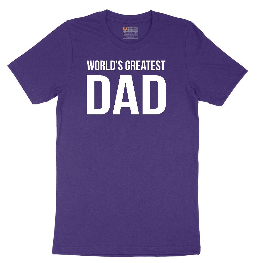 Worlds Greatest Dad Short Sleeve Tee - Team Purple