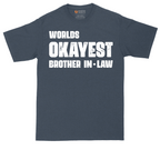 World's Okayest Brother in Law tall t-shirt for men in Heather Navy